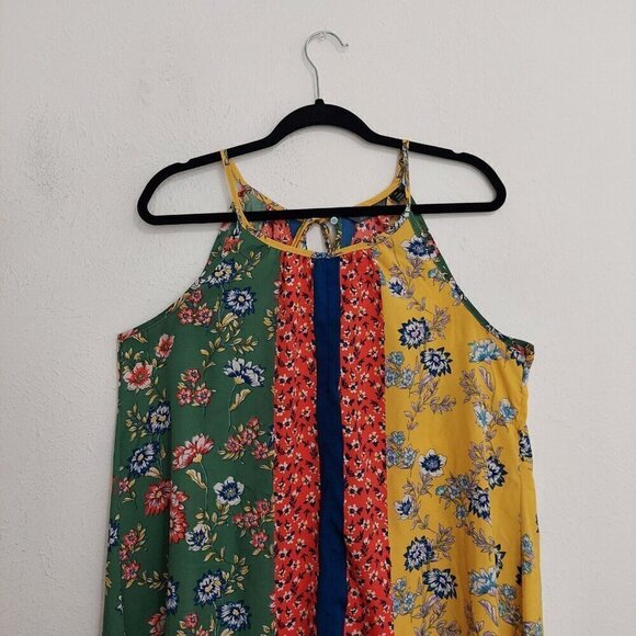 Mile Gabrielle VTG Sleeveless Shift Hankerchief Dress Multicolor Mixed Print M - Picture 2 of 12